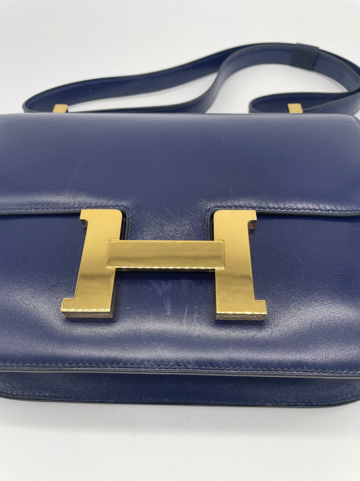 Hermès コンスタンス23 ブルーサフィール ボックスカーフ