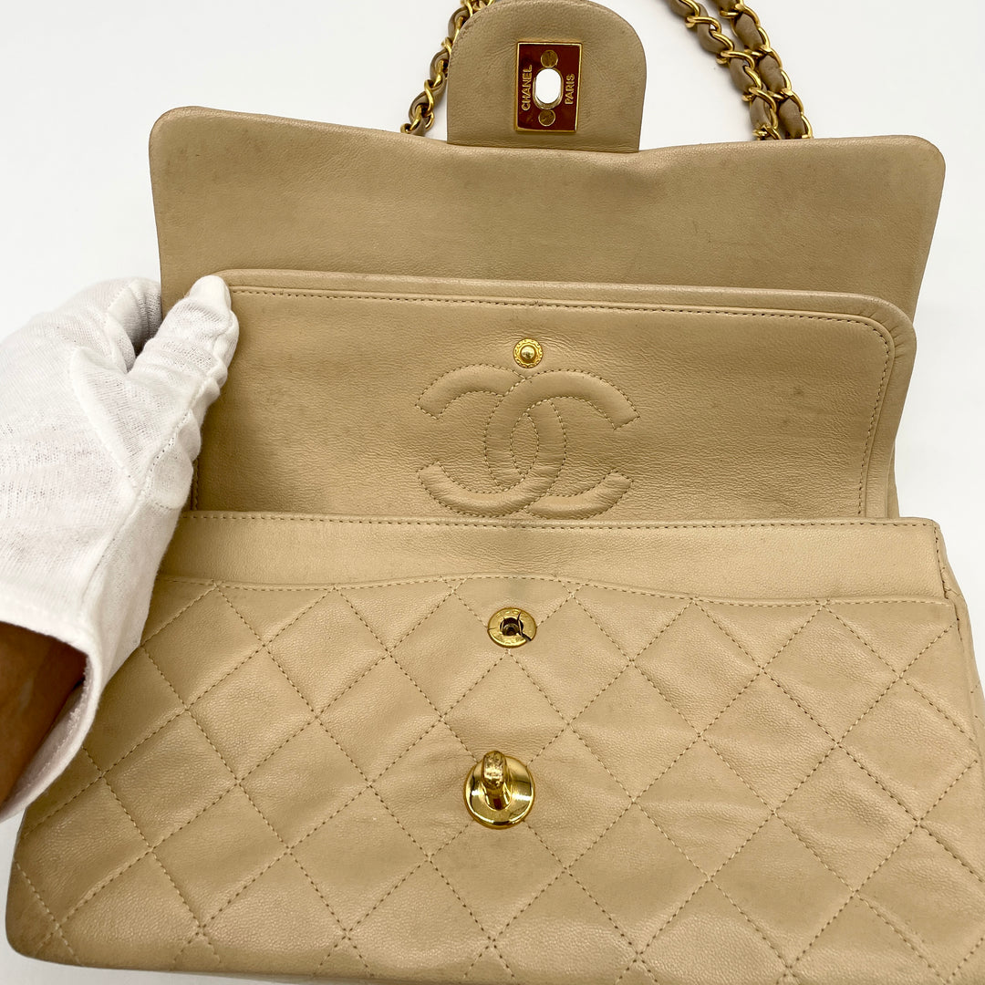 CHANEL Matelasse shoulder bag with double flap