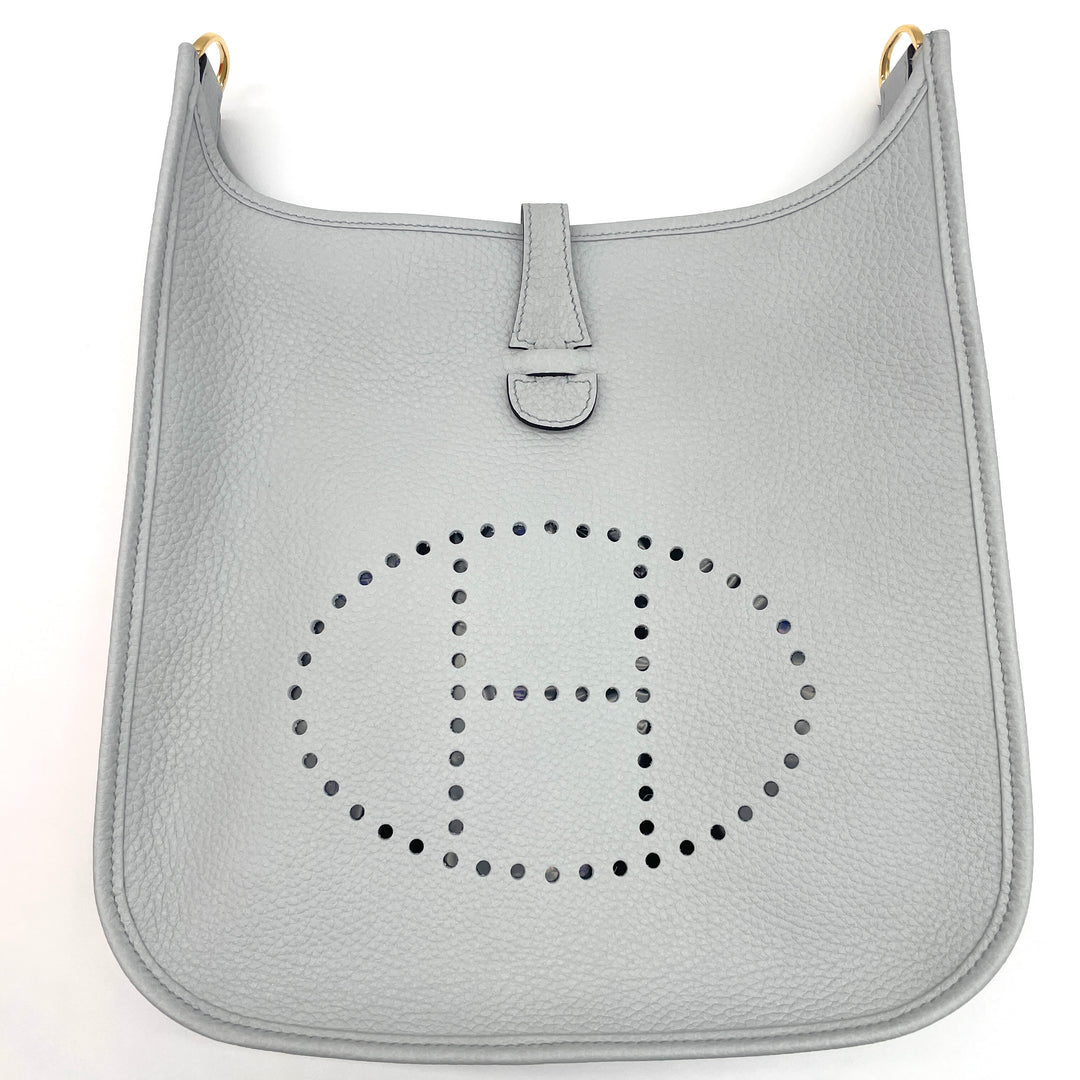 HERMÈS　新品未使用　エブリン　ショルダーバッグ　ブルーペール　ゴールド金具