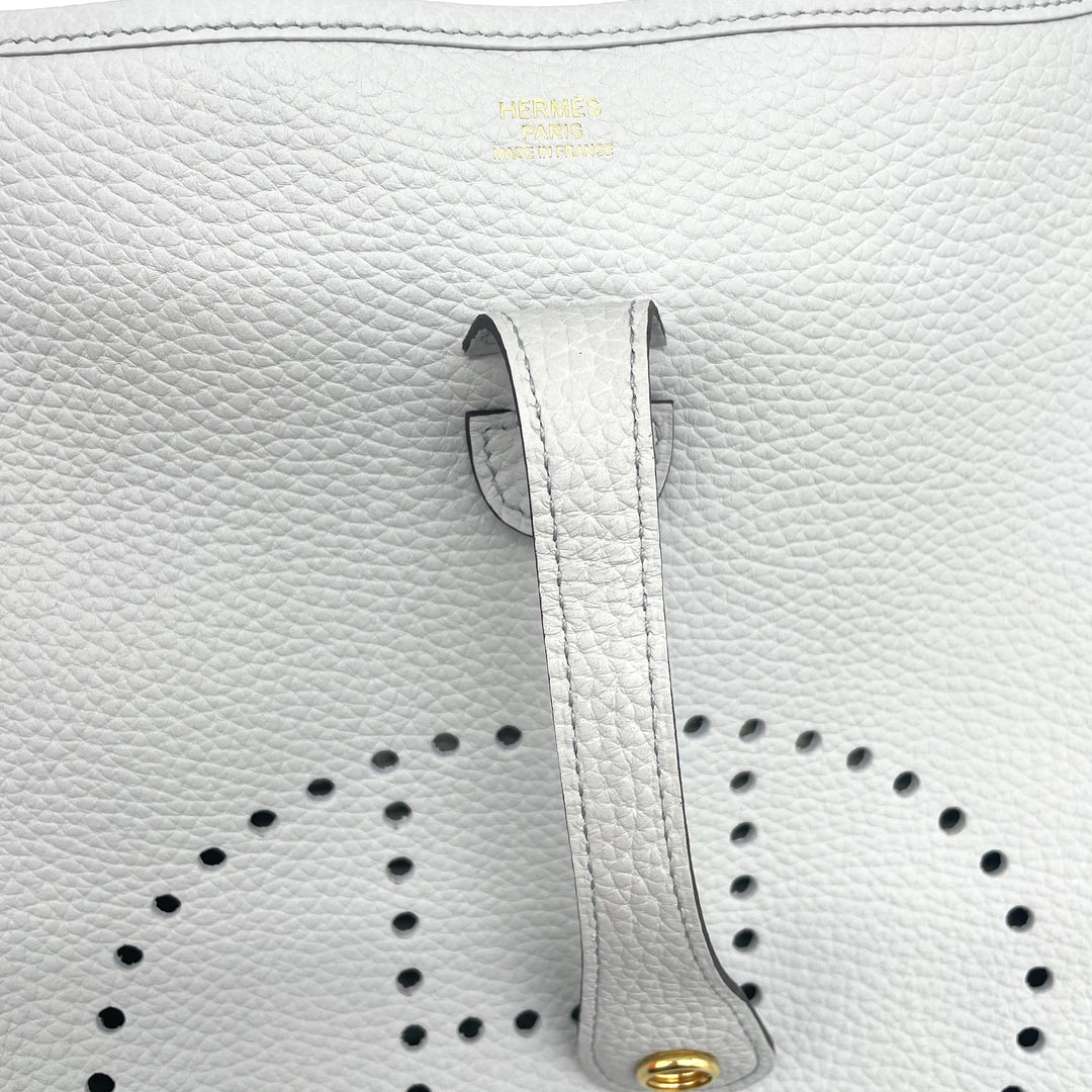 HERMÈS　新品未使用　エブリン　ショルダーバッグ　ブルーペール　ゴールド金具