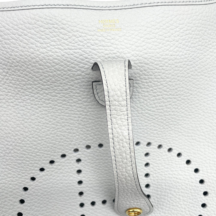 HERMÈS　新品未使用　エブリン　ショルダーバッグ　ブルーペール　ゴールド金具