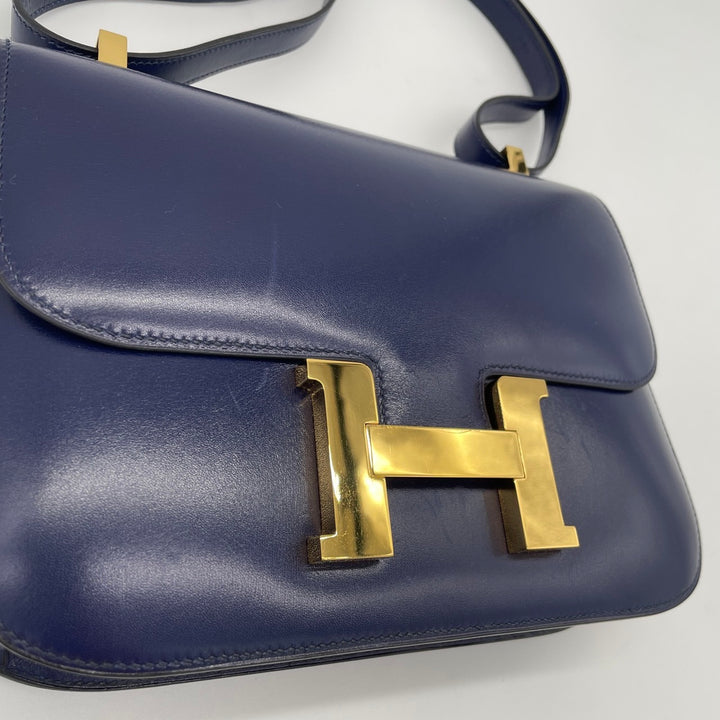 Hermès コンスタンス23 ブルーサフィール ボックスカーフ